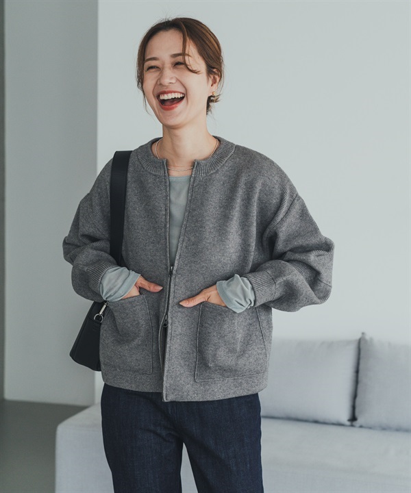 針織拉鍊夾克