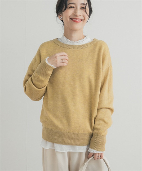 雙面織物船型領針織衫