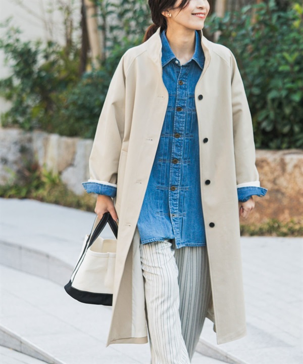 背面約克立領大衣