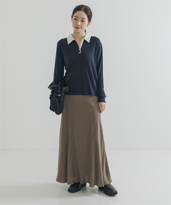 羊毛彈性POLO領上衣