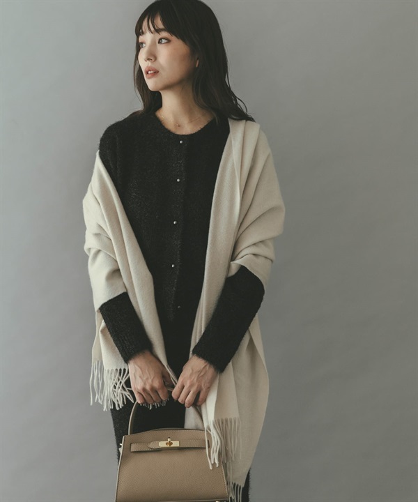 金蔥絨毛開襟衫