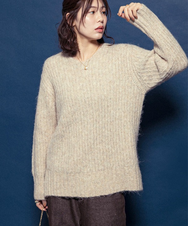 F by ROSSO 混色紗V領針織衫