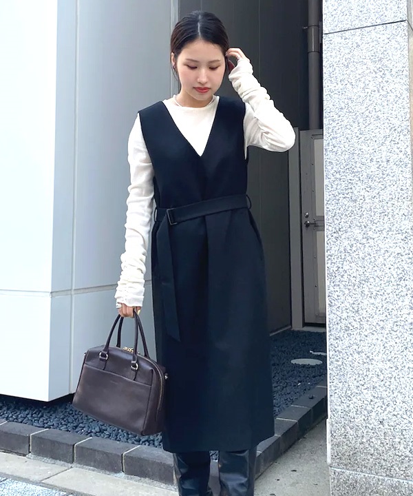 UR TECH 附腰帶背心洋裝