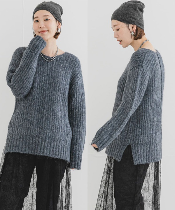 F by ROSSO 混色紗V領針織衫