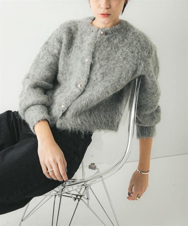 絨毛針織開襟衫