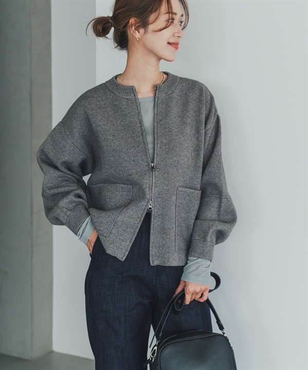 【熱銷追加】針織拉鍊夾克