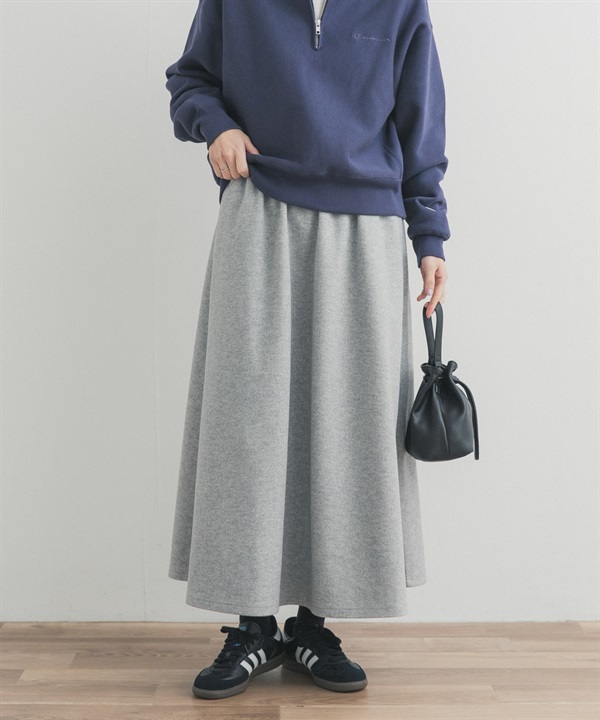 仿羊毛平針織布碎褶裙