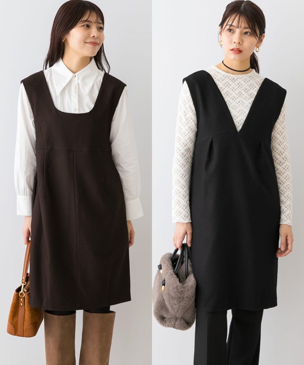 F by ROSSO 日本製2WAY畝條迷你背心洋裝