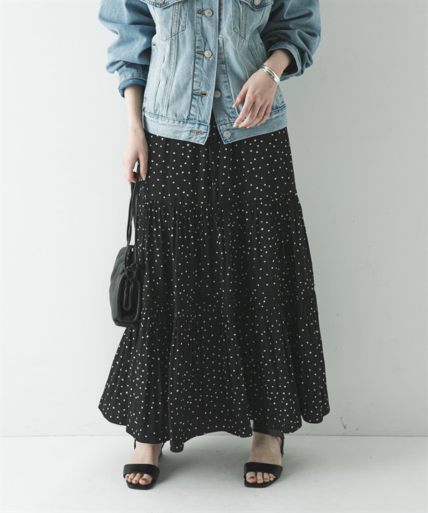 點點碎褶蛋糕裙