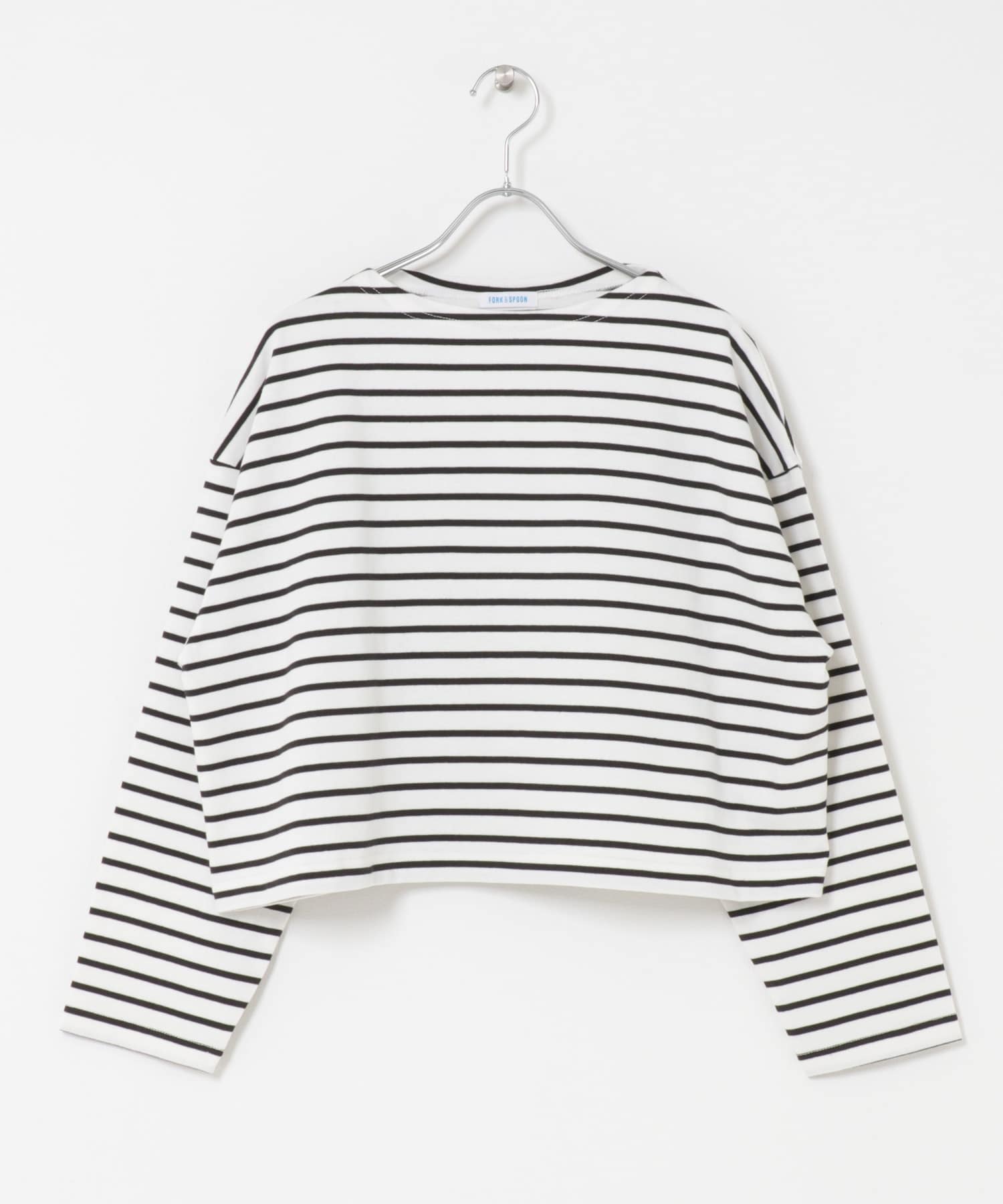 FORK&SPOON 短版船型領橫紋上衣