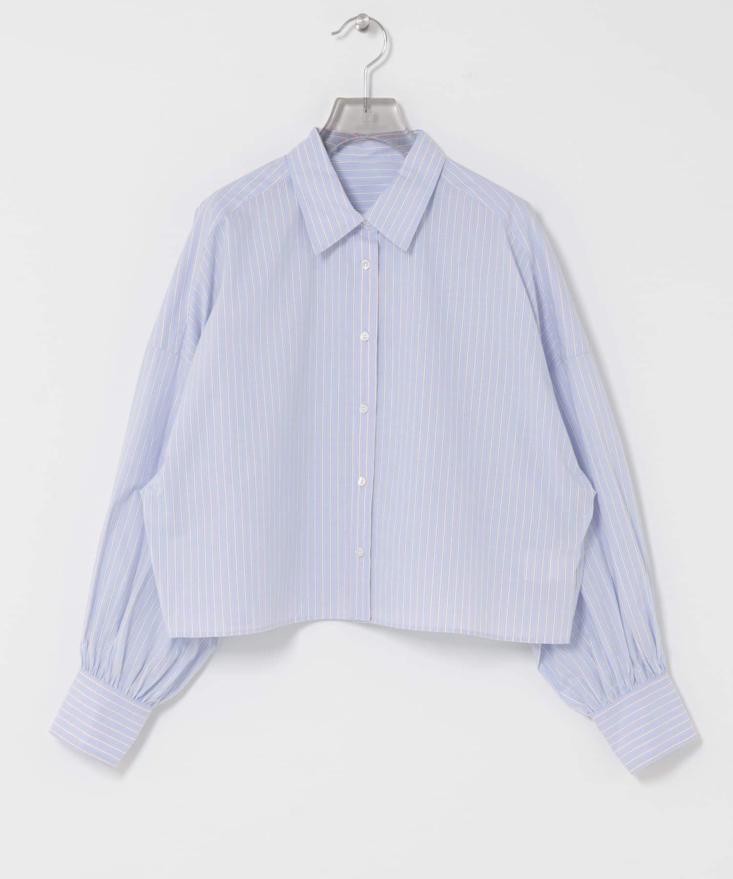 附領巾寬鬆短版襯衫