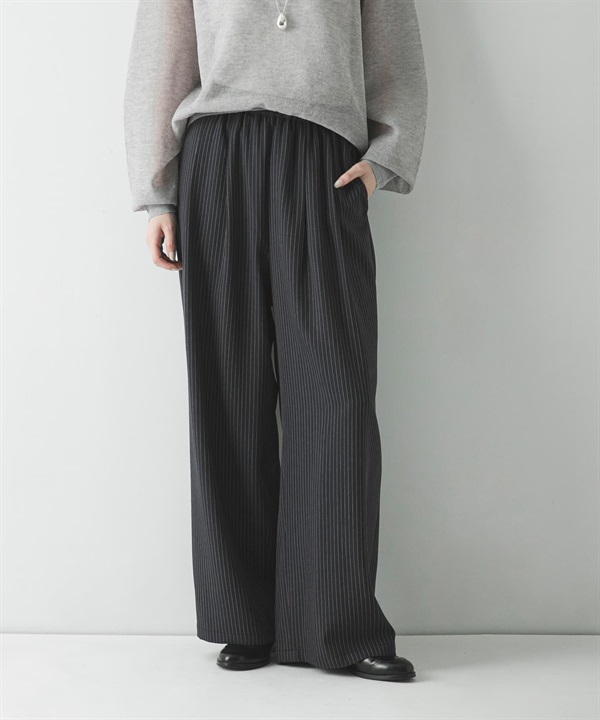 EASY CARE打褶碎褶直筒褲