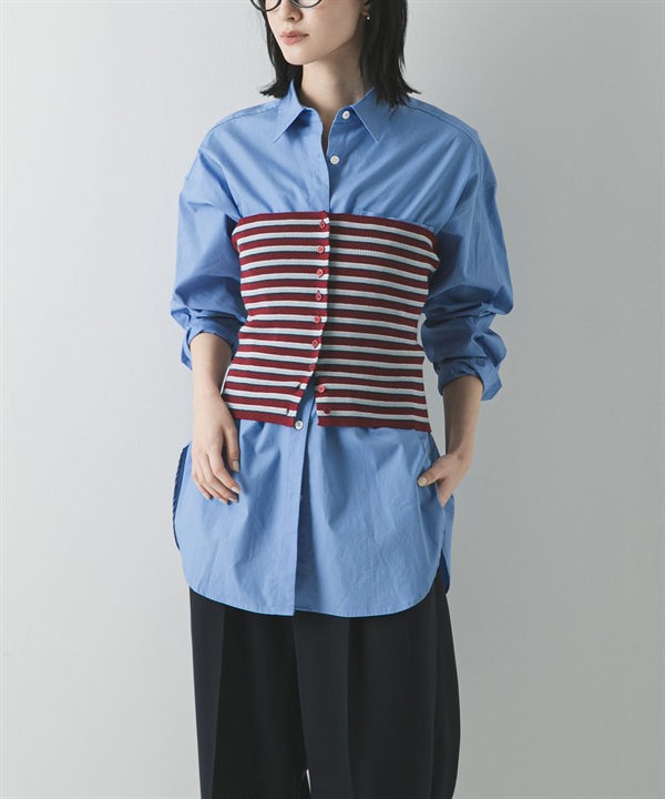 多彩橫紋針織背心