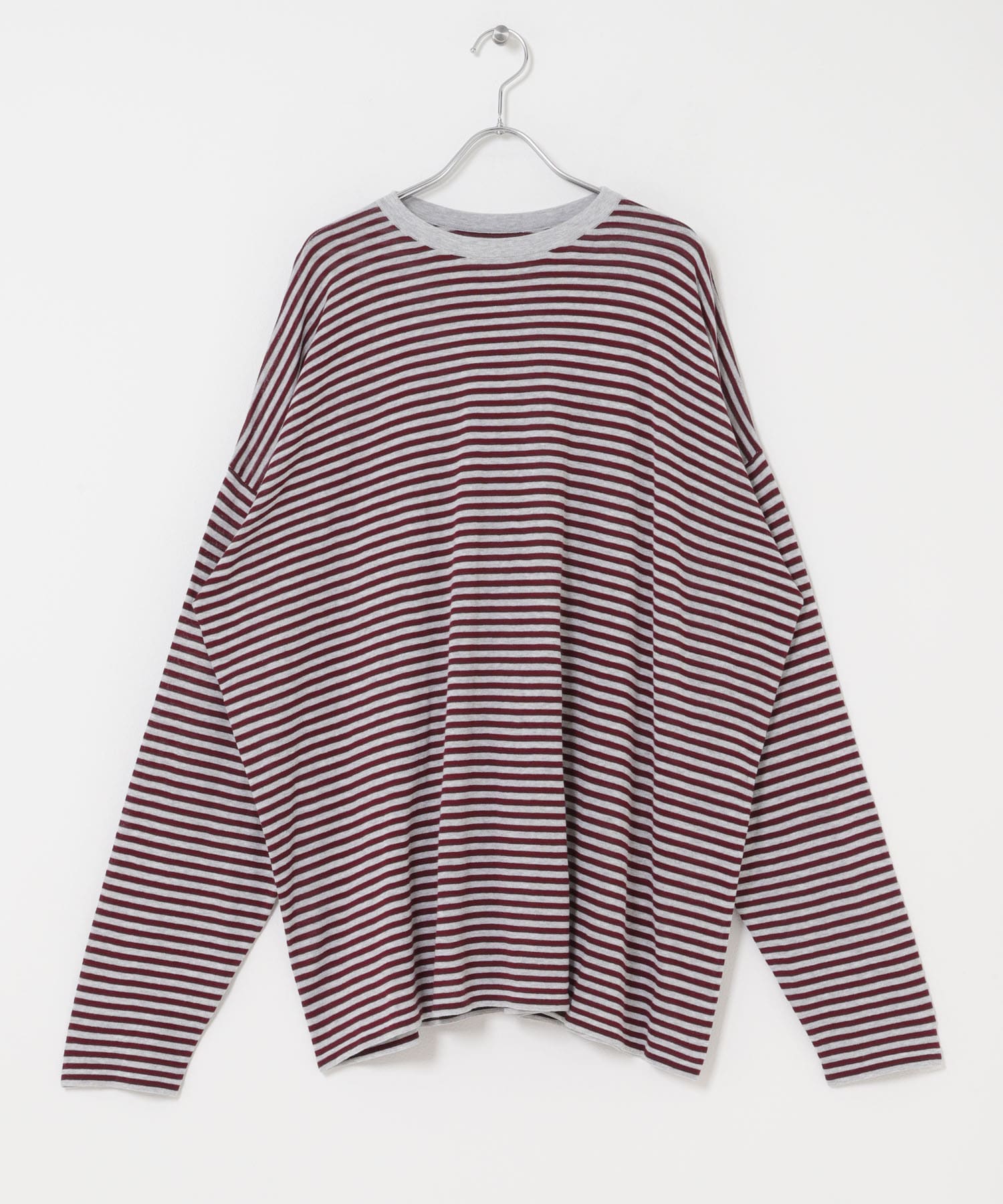 透膚橫紋寬鬆針織衫