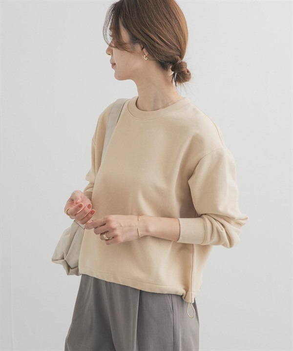 棉質毛圈下襬抽繩套衫