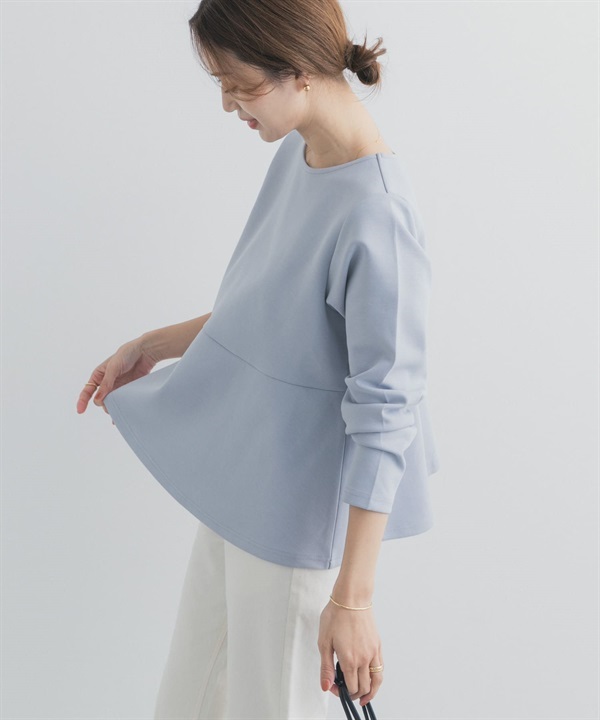 羅馬布荷葉下襬套衫