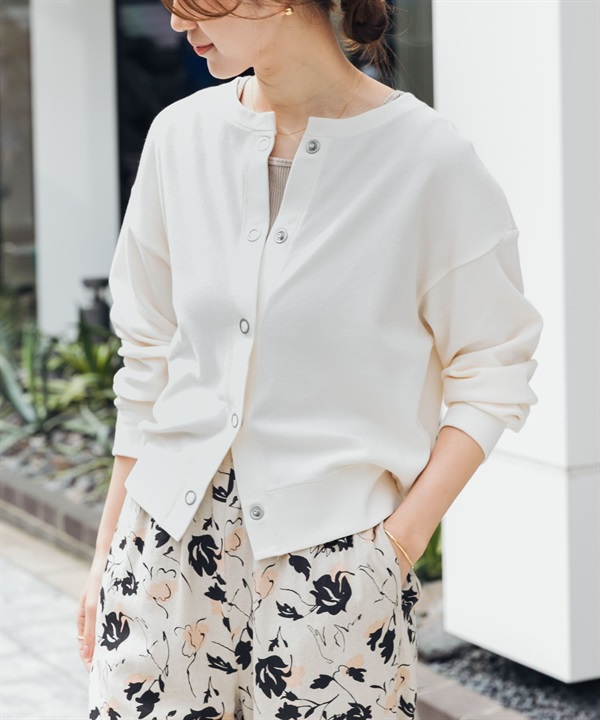 輕盈圓編羅紋開襟衫