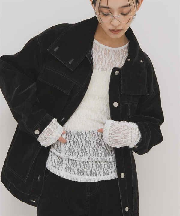 拼接蕾絲上衣