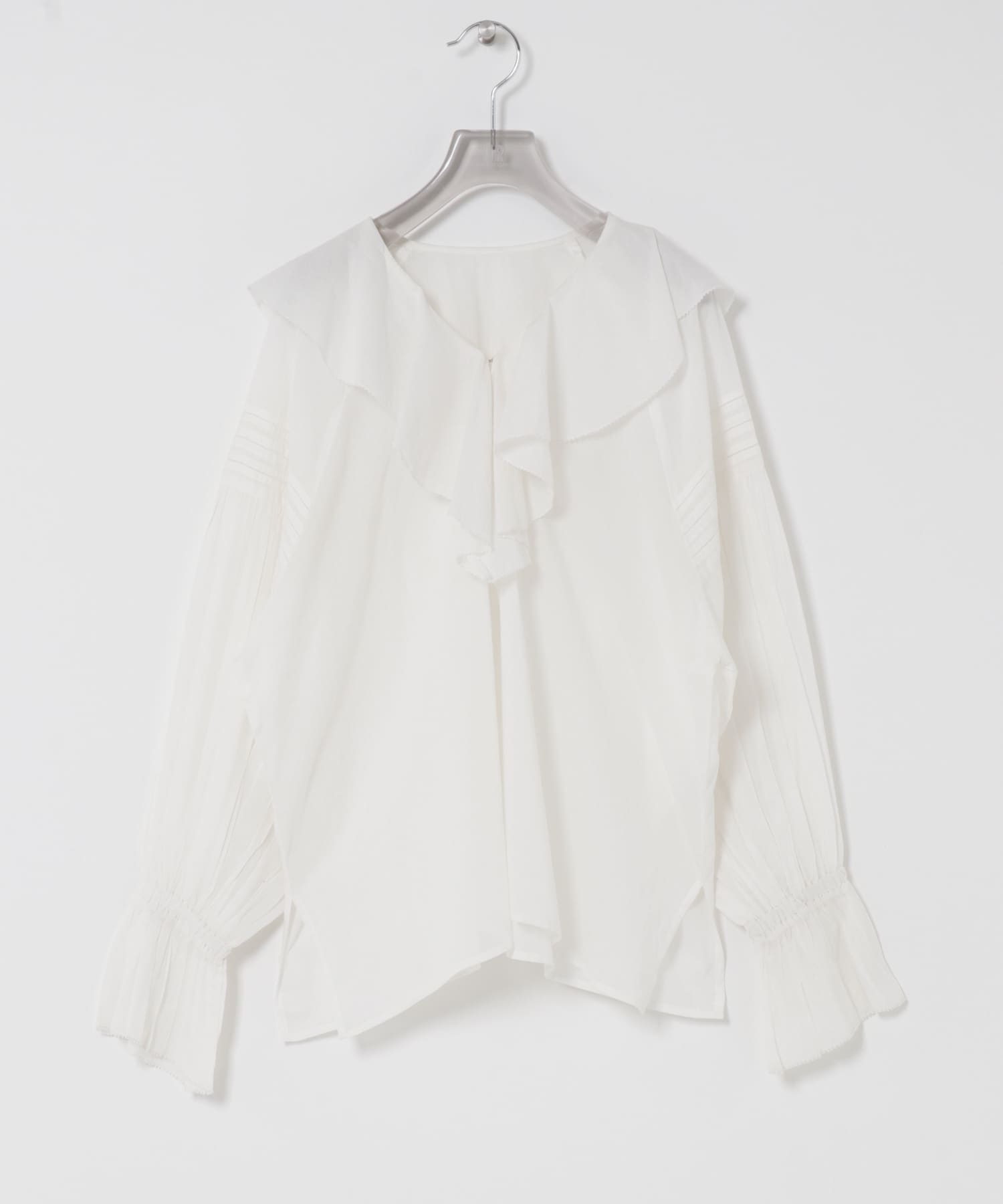 棉質巴里紗荷葉邊罩衫