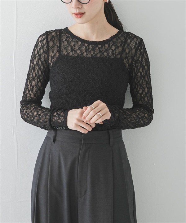 彈性蕾絲上衣