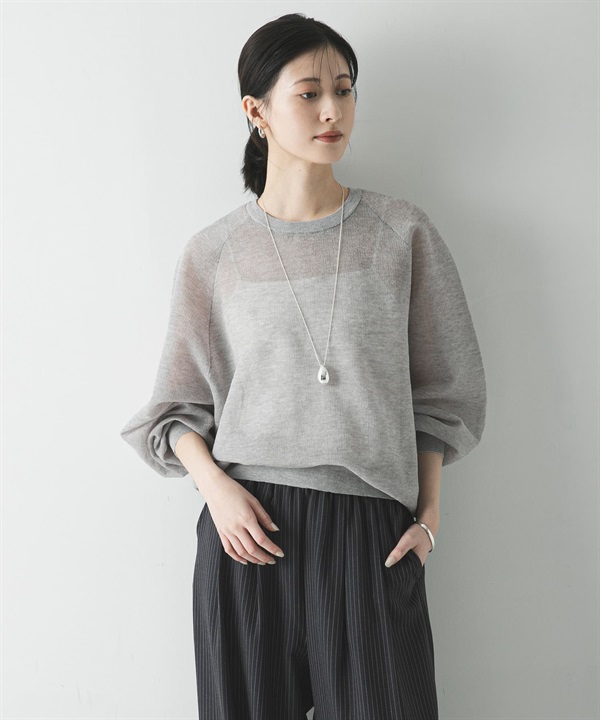 混麻料鬆軟感針織衫