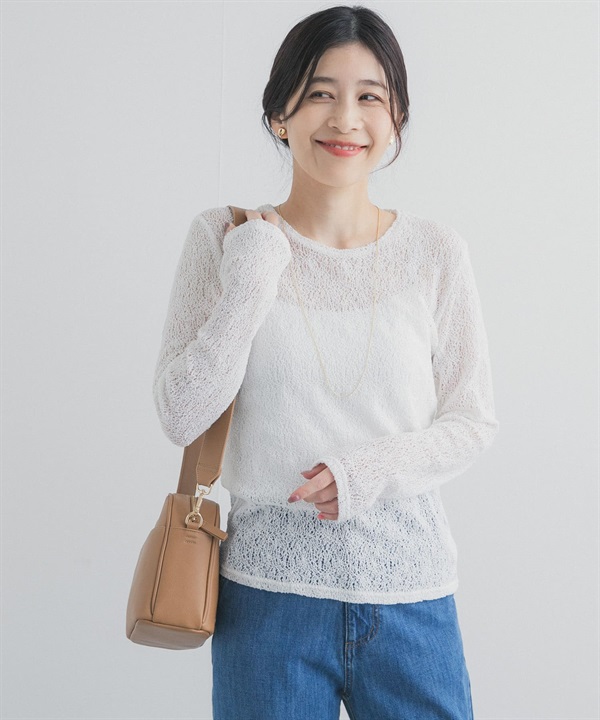 羅素花邊蕾絲長袖T恤