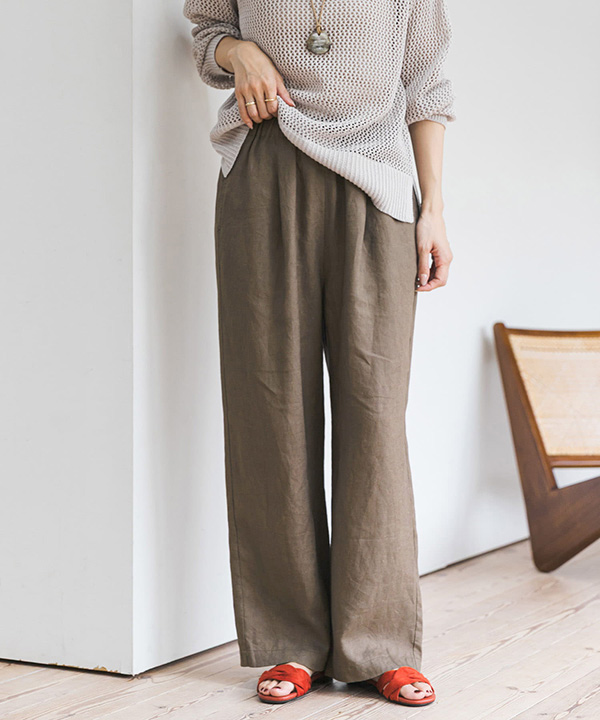亞麻輕便長褲