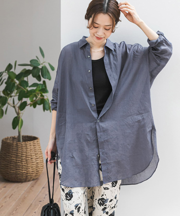 苧麻棉質寬版襯衫