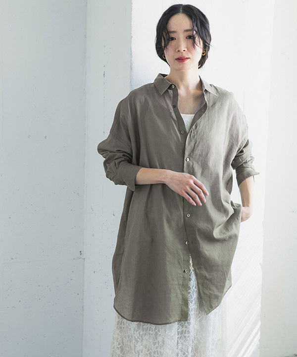 苧麻棉質寬版襯衫