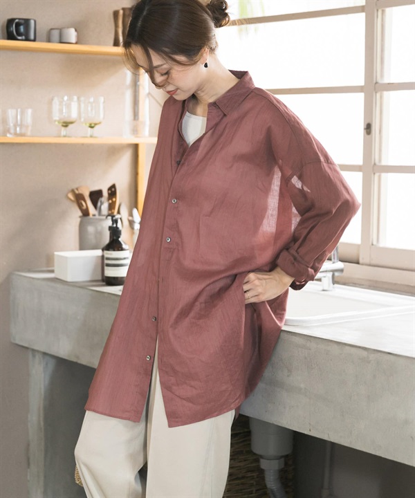 苧麻棉質寬版襯衫