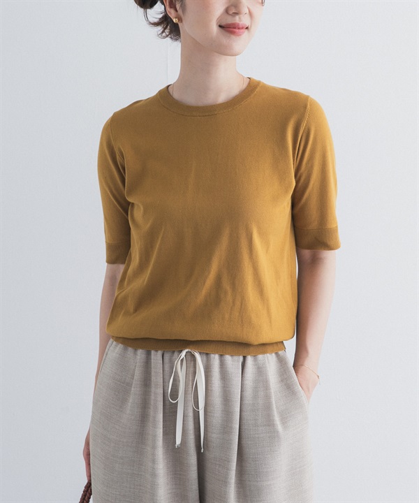 UR TECH 柔滑涼感棉質五分袖針織衫