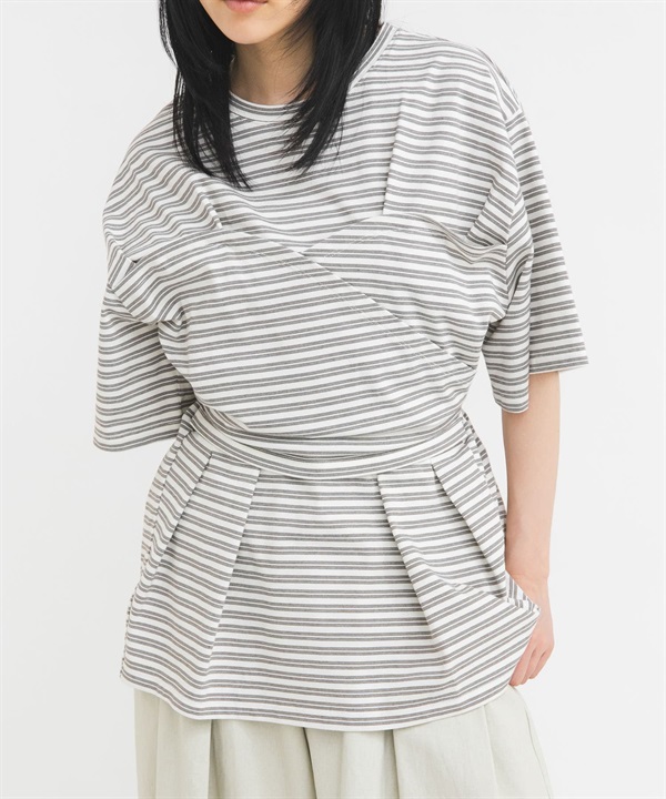 背心設計寬版橫紋T恤