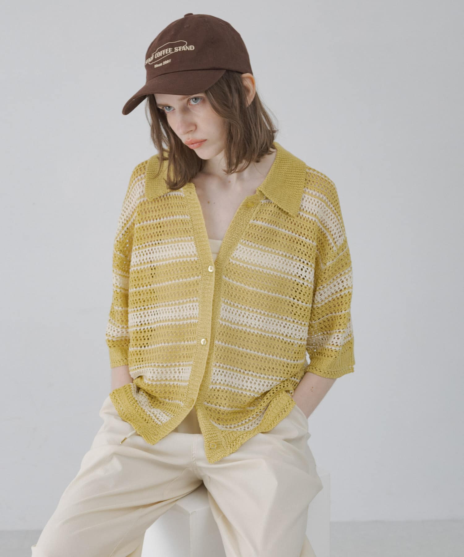 網狀針織寬版襯衫