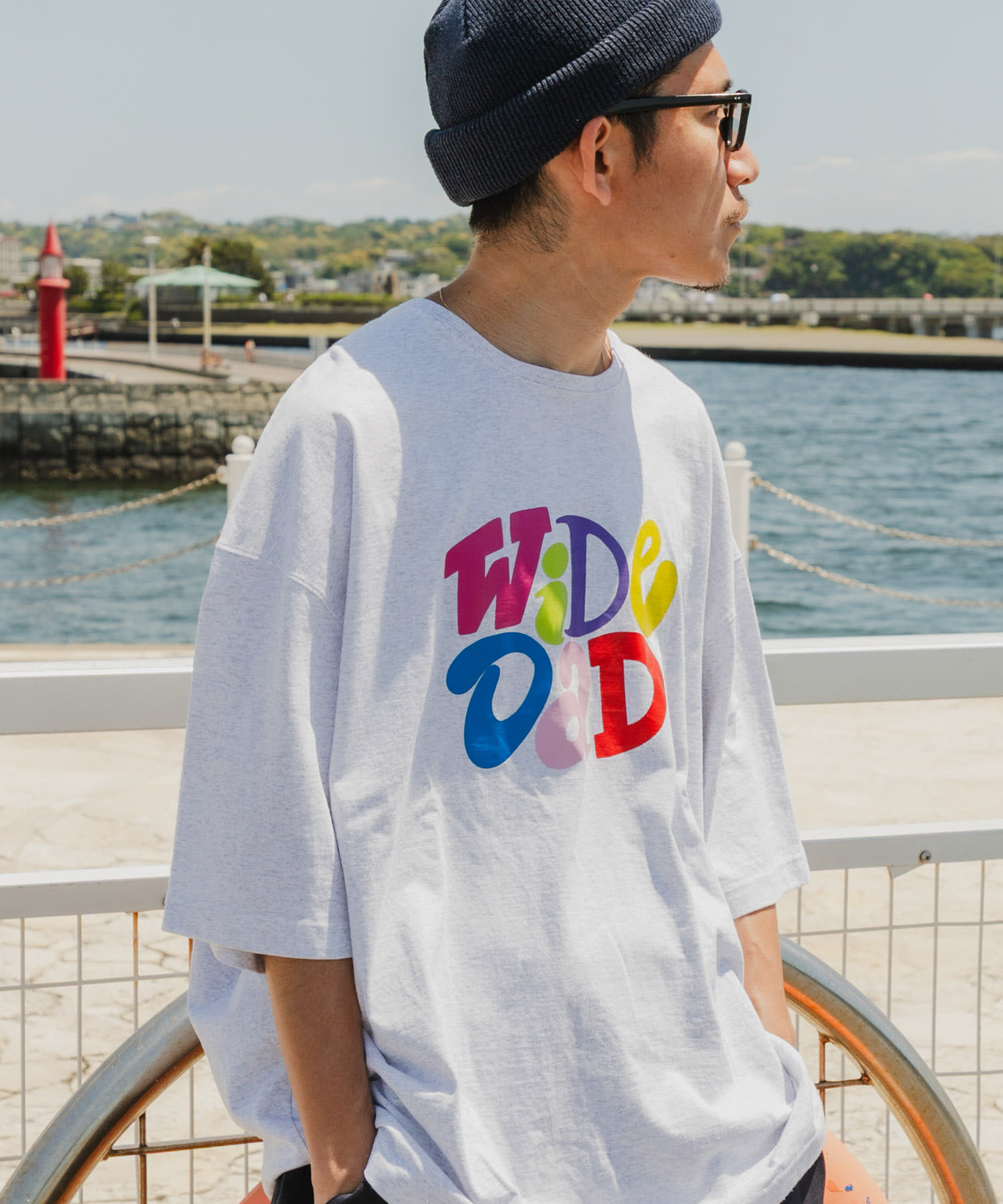 WIDE DAD / 圖案T恤WITH HATCH