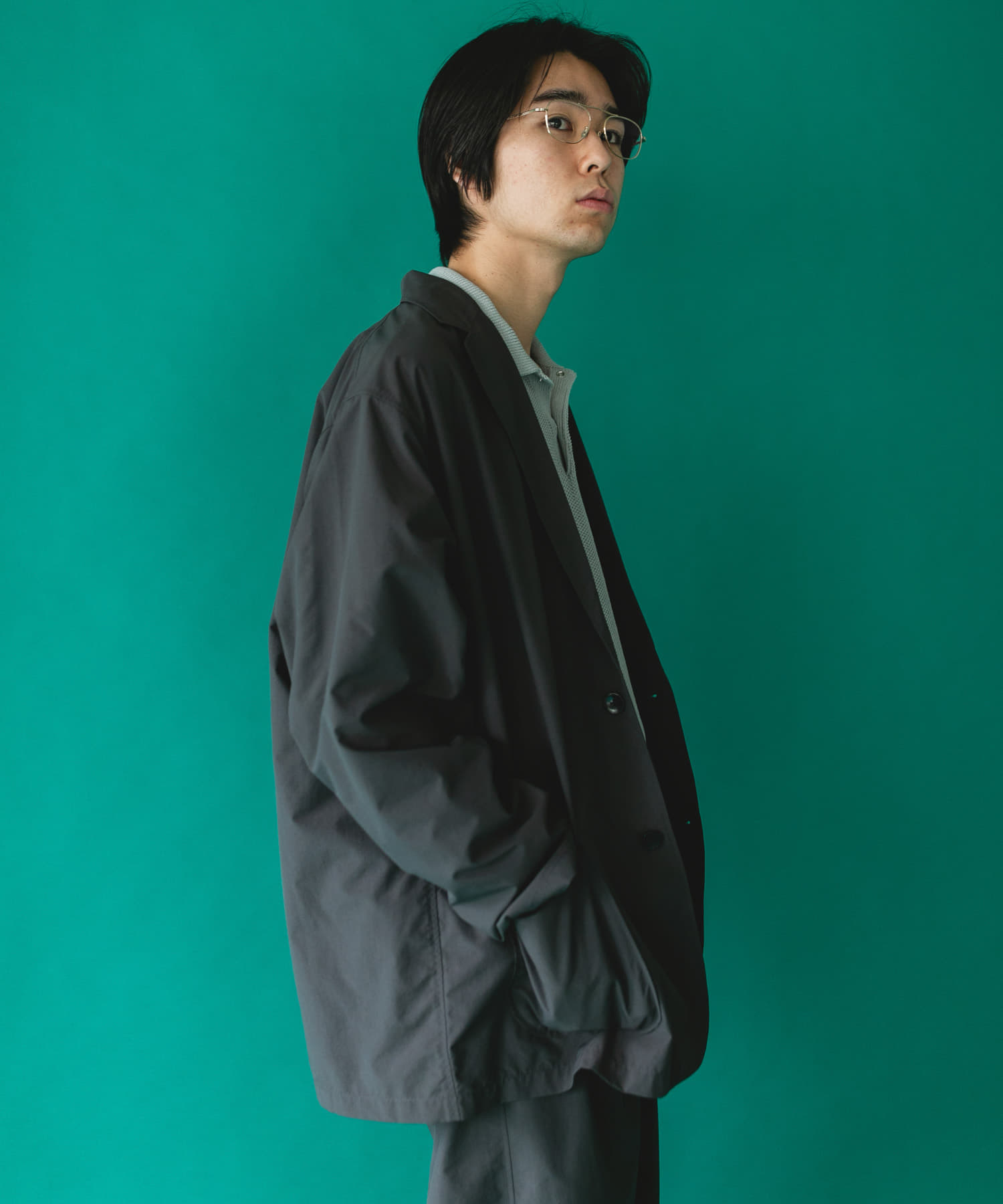 【別注】BURLAP OUTFITTER / Supplex尼龍雙扣西裝外套